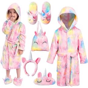 JOYIN Giggling Getup Kids Robes for Girls, Hooded Pink Toddler Bathrobe Set, Girls Christmas Pajamas in Saudi Arabia