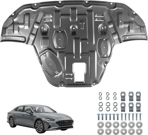 درع محرك الكربون من الصلب يناسب Hyundai Sonata 2020-2025 ، واقي حالة المحرك تحت غطاء المحرك ، وعلاب الطين في محرك المحرك بما في ذلك الأجهزة المسمار. in Kuwait