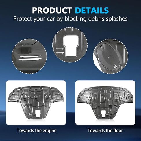 درع محرك الكربون من الصلب يناسب Hyundai Sonata 2020-2025 ، واقي حالة المحرك تحت غطاء المحرك ، وعلاب الطين في محرك المحرك بما في ذلك الأجهزة المسمار. in Kuwait