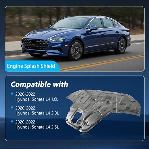درع محرك الكربون من الصلب يناسب Hyundai Sonata 2020-2025 ، واقي حالة المحرك تحت غطاء المحرك ، وعلاب الطين في محرك المحرك بما في ذلك الأجهزة المسمار. in Kuwait