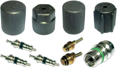 Mechanics Choice A/C System Valve Core and Cap Kit for 1994-2011 Chrysler و Dodge و Eagle و Jeep و Plymouth (Caps و Valve Core Seal Kit) in Kuwait