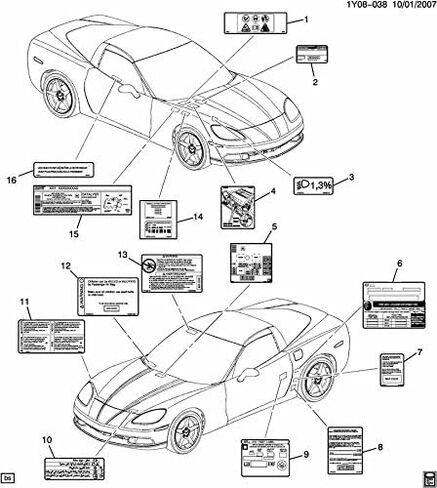 أصلي GM OEM - زيت المحرك والتكييف المبرد تسمية تحذير R -134A in Saudi Arabia