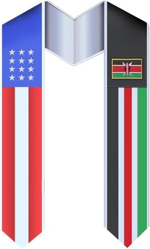 USA and International Flag Graduation Stole Sash for International Graduation in Kuwait
