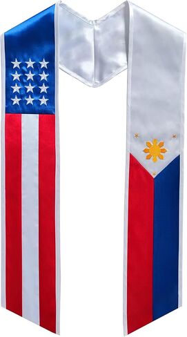 USA and International Flag Graduation Stole Sash for International Graduation in Kuwait
