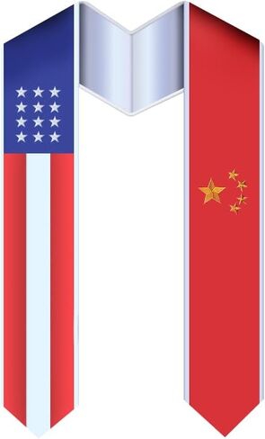 USA and International Flag Graduation Stole Sash for International Graduation in Kuwait