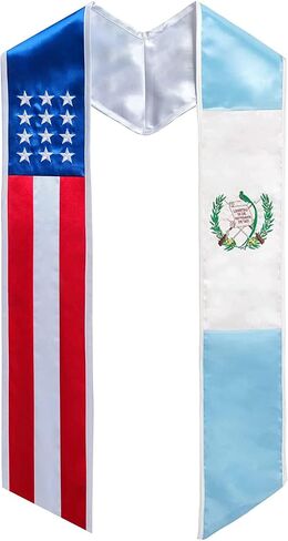 USA and International Flag Graduation Stole Sash for International Graduation in Kuwait