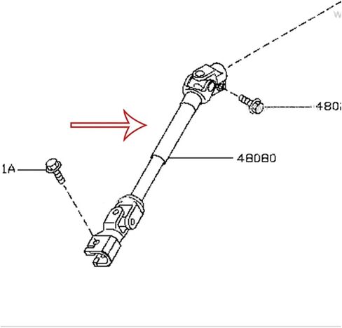 48080-ED50A 48080-EM00A Lower Steering Column Shaft in Saudi Arabia