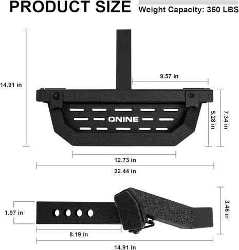 خطوة عوائق أسود في الملمس مع قفل العوائق وملاءمة الاستقرار 2 "، واقي المصد الخلفي ، ودرع عوائق in Kuwait
