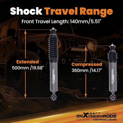 maXpeedingrods 0-4" Front Lift Shock for Chevy Silverado/GMC Sierra 2500/3500 HD 2001-2010 in Saudi Arabia
