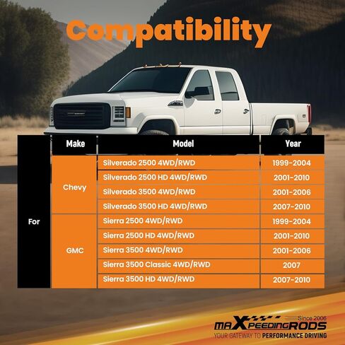 maXpeedingrods 0-4" Front Lift Shock for Chevy Silverado/GMC Sierra 2500/3500 HD 2001-2010 in Saudi Arabia