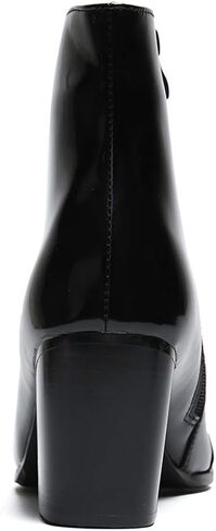 Santimon Mens Boots Casual Patent Leather Chelsea Dress Boots Zipper on Side Mid Calf Boots for Men in Saudi Arabia