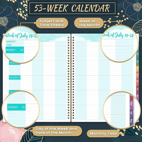 Teacher Planner 2024-2025 - Teacher Planner 2024-2025 Academic Year, Jul 2024 - Jun 2025, 8" x 10", Weekly & Monthly Lesson Planner, Academic Lesson Planner with Holidays, Printed Tabs & Quotes in Saudi Arabia