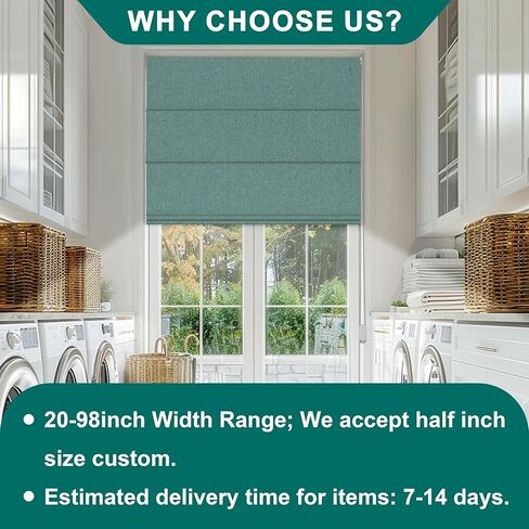 بيريسا الكتان ظلال رومانية للنوافذ ، الستائر الرومانية الرومانية ، الغرفة المعزولة الحرارية الظلال ظلال نافذة غرفة غرفة المعيش in Kuwait