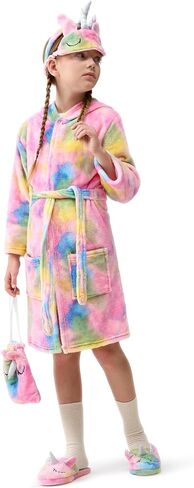 JOYIN Giggling Getup Kids Robes for Girls, Hooded Pink Toddler Bathrobe Set, Girls Christmas Pajamas in Saudi Arabia