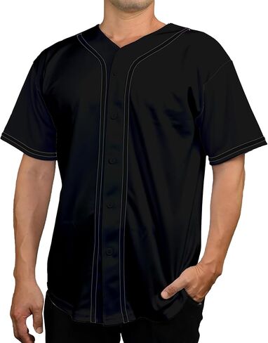 Men's Baseball Jersey Button Down Premium Hip Hop T Shirts Sports Uniform in Saudi Arabia