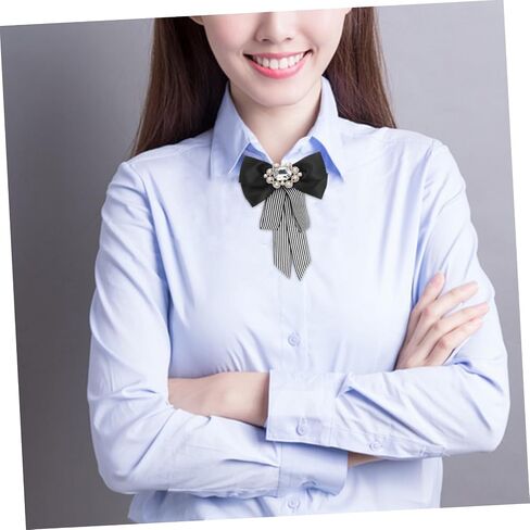 1pc bow tie للارتداء الأسود أبيض مخطط مخططي ملحق ربطة عنق المقصورة لفساتين القمصان مواد متينة in Kuwait
