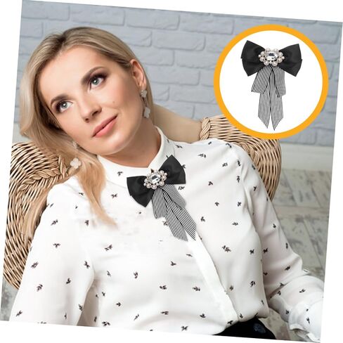 1pc bow tie للارتداء الأسود أبيض مخطط مخططي ملحق ربطة عنق المقصورة لفساتين القمصان مواد متينة in Kuwait