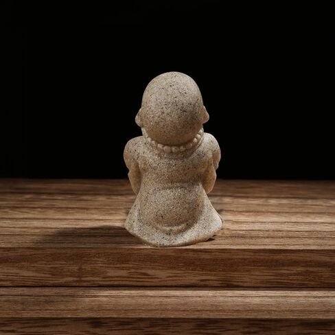 Carefree Fish Buddha Statue Minimalist Sandstone Buda Ornament Monk Figurine Zen Decor Bring Home a Ray of Sunshine in Kuwait