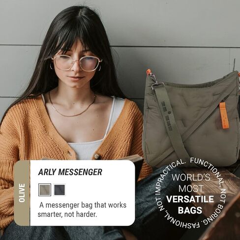 Arly Messenger Crossbody Bag Olive & Orange in Saudi Arabia