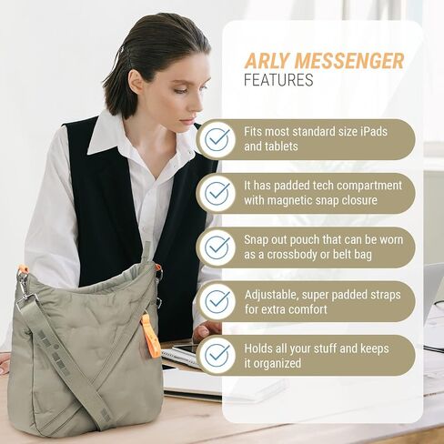 Arly Messenger Crossbody Bag Olive & Orange in Saudi Arabia