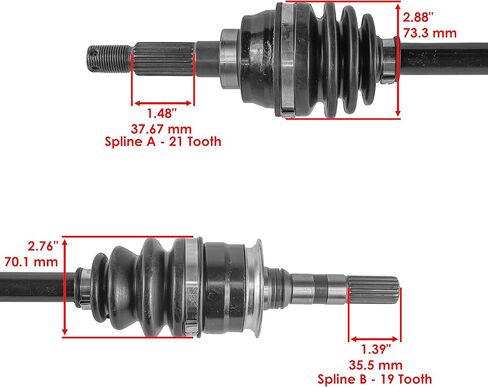 Caltric الأمامية اليمنى واليسرى محاور مفصل السيرة الذاتية كاملة متوافقة مع Kawasaki Bayou 300 KLF300C 4x4 1989-2005 in Kuwait