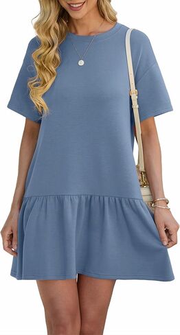 HiMONE Summer Dress for Women 2025 Cute Babydoll with Pockets Loose Fit Casual Dresses XS-2XL in Kuwait