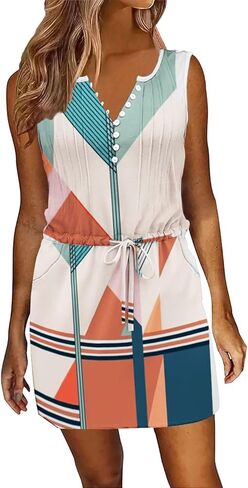 Etcyy Womens Summer Dresses Dresses Oclesfeless Beach Facitures Sundresses rearkrent rearkresh press short striped bretic with wickets in Kuwait