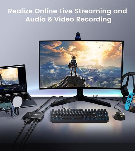 Capture Card, avedio links Audio Video Capture Card, USB C/A 3.0 Video Capture Card 4K@60Hz HDMI Loop-Out, 1080P 60FPS Game Capture Card for Streaming Works for Nintendo Switch/PS5/PC/Camera, Orange in Saudi Arabia