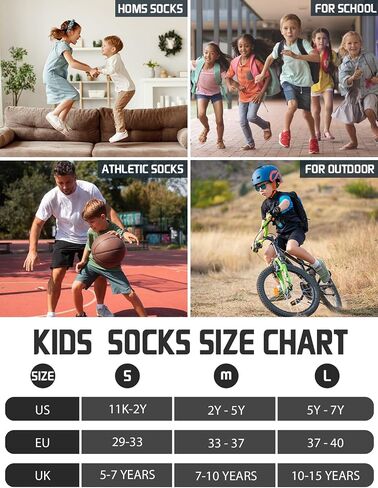 Rahhint Coolmax Kids Boys Girls Athletic Socks 4 Pairs Cushion Crew Socks Anti-plister prevable prevabress in Kuwait