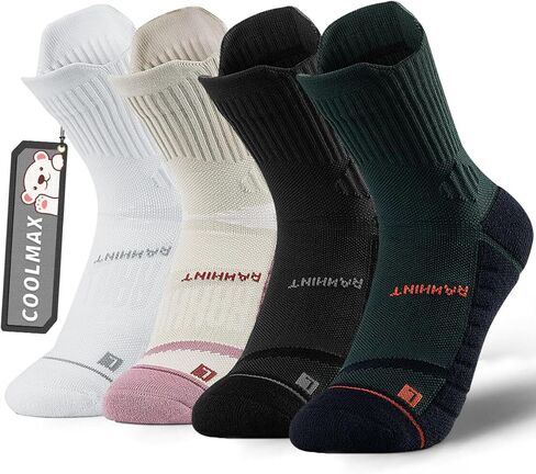 Rahhint Coolmax Kids Boys Girls Athletic Socks 4 Pairs Cushion Crew Socks Anti-plister prevable prevabress in Kuwait
