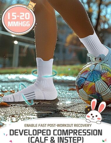 Rahhint Coolmax Kids Boys Girls Athletic Socks 4 Pairs Cushion Crew Socks Anti-plister prevable prevabress in Kuwait