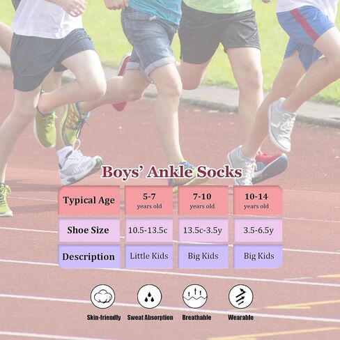 Bemeol Boys Socks 18 Pairs Boy Ankle Socks Soft Athletic Running Sports Low Cut Breathable Casual Sock for Little Big Kids in Saudi Arabia