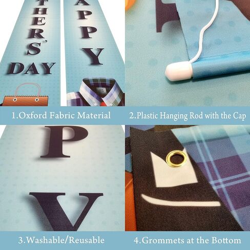 كاتش أون، لافتة عيد الأب السعيد - مقاس XtraLarge، 72 × 12 بوصة | لافتة باب عيد الأب لديكورات عيد الأب السعيد | علامة عيد الأب السعيد، خلفية يوم الأب | زينة حفلة عيد الأب in Kuwait