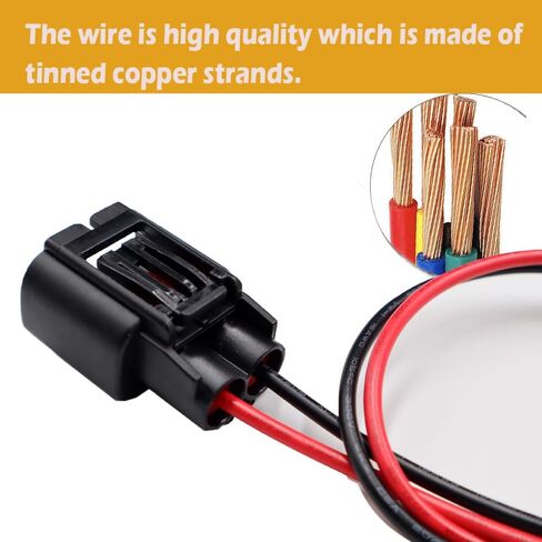 2-Way Radiator Cooling Fan Connector Compatible with 2012-2018 Honda Civic Wiring Harness Plug 7287-0179 in Saudi Arabia