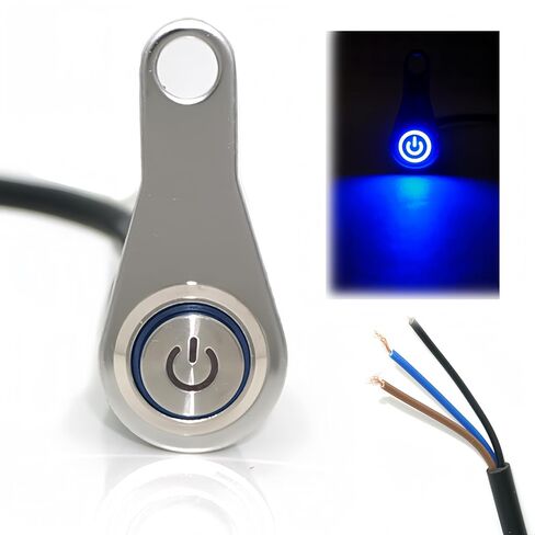 دراجة نارية العالمي المقود ضوء مفتاح التحكم في الطاقة دفع زر تبديل قتل جبل الأحمر LED ل DC12V بدوره إشارة الضباب الفرامل العلوي in Kuwait