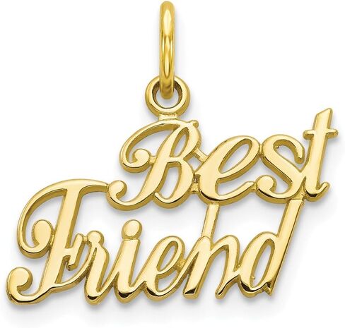 Solid 10K Yellow Gold Best Friend Charm (0.83 x 0.71 Inches) in Saudi Arabia