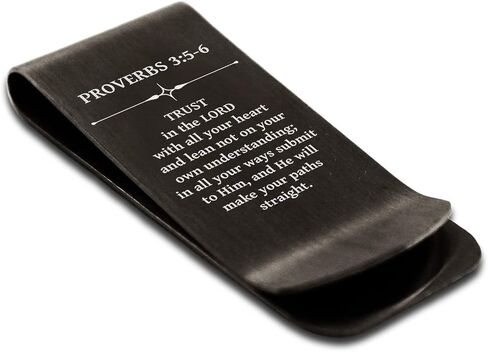Stainless Steel Trust in the Lord Proverbs 3:5-6 Money Clip Credit Card Holder in Saudi Arabia