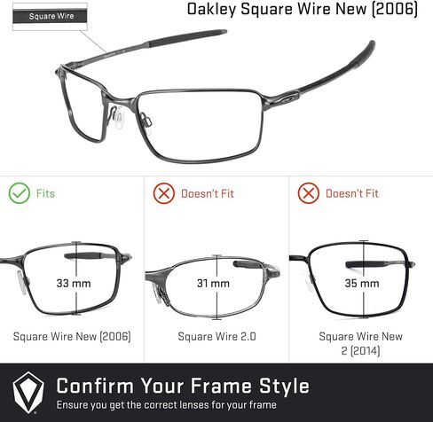 عدسات استبدال Revant لـ Oakley Square Wire New (2006) نظارة شمسية وخيارات مستقطبة ومكافحة الخدش ومقاومة التأثير in Saudi Arabia