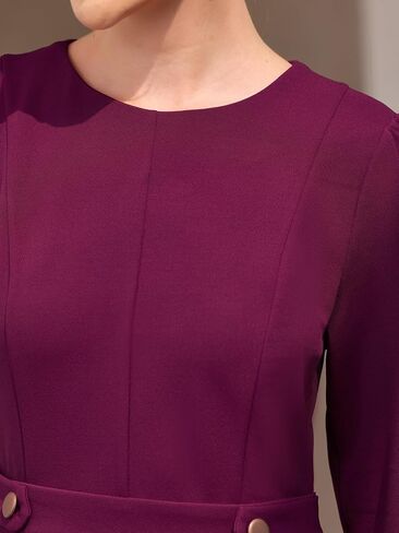 نساء الأنيقة A-line Dress Crew Neck 3/4 أرم ارتداء للعمل والفساتين المضيئة in Saudi Arabia