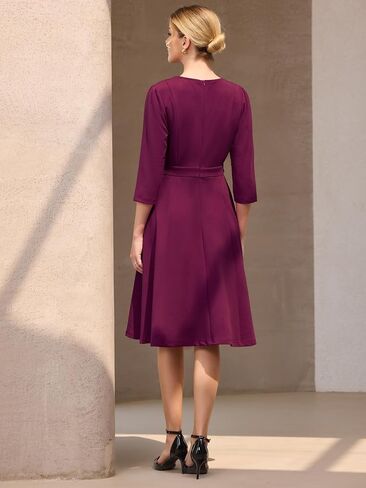 نساء الأنيقة A-line Dress Crew Neck 3/4 أرم ارتداء للعمل والفساتين المضيئة in Saudi Arabia