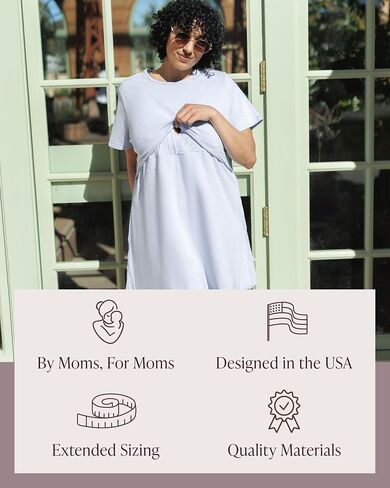 Kindred Bravely Emmie Nursing T-Shirt Dress | Short Sleeve Maternity & Breastfeeding with Pockets in Saudi Arabia