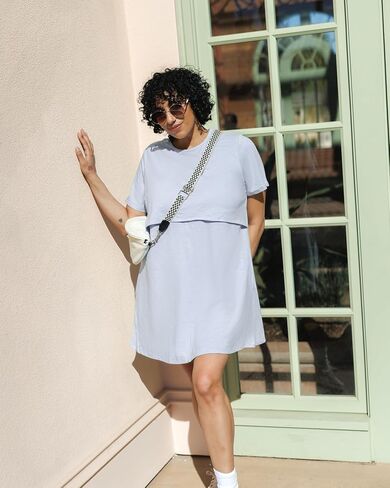 Kindred Bravely Emmie Nursing T-Shirt Dress | Short Sleeve Maternity & Breastfeeding with Pockets in Saudi Arabia