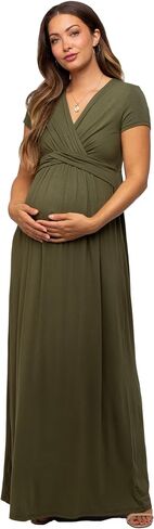Pinkblush Olive Draped الأمومة/التمريض الفستان Maxi in Kuwait