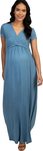 Pinkblush Olive Draped الأمومة/التمريض الفستان Maxi in Kuwait