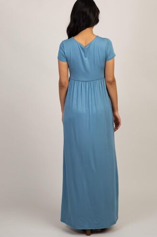 Pinkblush Olive Draped الأمومة/التمريض الفستان Maxi in Kuwait