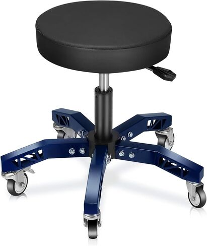 Auto Dynasty Rolling Mechanic Stool, Height Adjustable Heavy Duty Roller Creeper Garage Shop Seat with Padded Seat for Workshop Auto Repair, 300 LBS Capacity, Red in Saudi Arabia