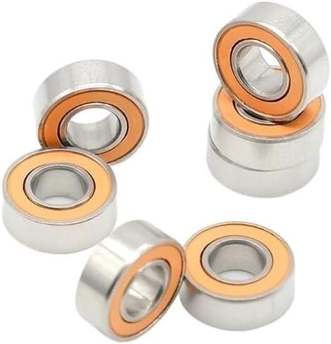 6pcs SMR105 2RS CB ABEC-7 LD الفولاذ المقاوم للصدأ الهجين المحمل 5x10x4 مم (6pcssmr104 4x10x4) in Kuwait