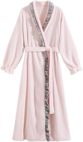 JSEIAJB Autumn and Winter Loose Retro Nightgown Women's Thick Long Sleeve Long Home Furnishing Pajamas Women's(X-Large) in Saudi Arabia