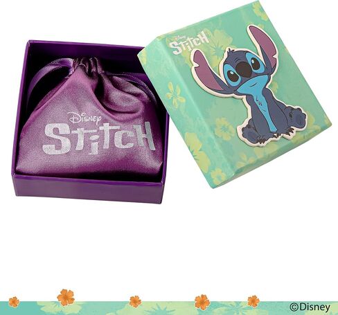Disney Stitch Necklace for Women 16"+2" Official License, Silver Flash Plated Leaf Stitch Pendant Necklace in Saudi Arabia