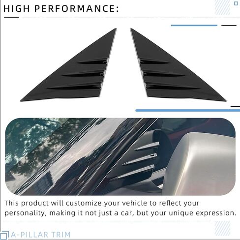 Ming Wei Windows Loster A-Pillar Trim متوافق مع 2018-2024 Tesla Model 3 A-Pillar Trim Windows Loutver ABS Black in Kuwait